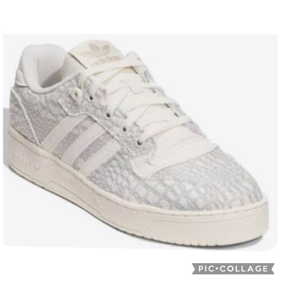 NEW ADIDAS RIVALRY LOW SNAKE JACQUARD PACK SNEAKER GREY/OFF WHITE/WONDER BEIGE